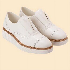 COLE HAAN Women's Originalgrand Platform Laceless, IVORY, Size 10 Wide